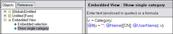 Embedded View µ Show single category 